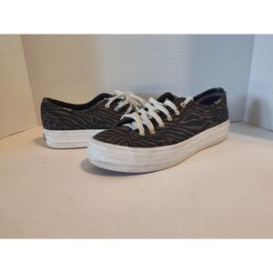 Keds Size-6 Triple Kick Black/Jungle Print Sneakers WF65498